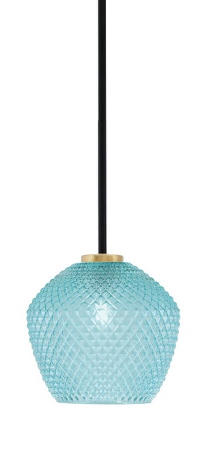 Toltec Lighting - 6201-MBNAB-4925 - One Light Mini Pendant - Sandia - Matte Black & New Age Brass