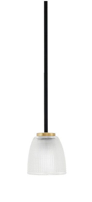 Toltec Lighting - 6201-MBNAB-500 - One Light Mini Pendant - Sandia - Matte Black & New Age Brass