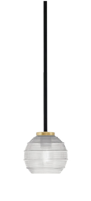 Toltec Lighting - 6201-MBNAB-5110 - One Light Mini Pendant - Sandia - Matte Black & New Age Brass