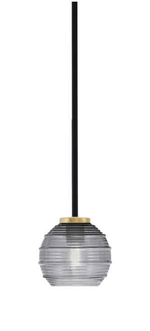 Toltec Lighting - 6201-MBNAB-5112 - One Light Mini Pendant - Sandia - Matte Black & New Age Brass