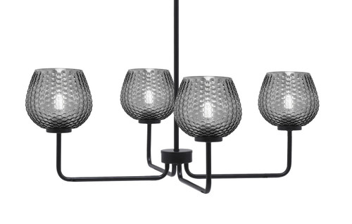 Toltec Lighting - 6204-MB-4602 - Four Light Chandelier - Sandia - Matte Black