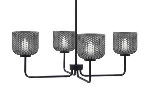Toltec Lighting - 6204-MB-4612 - Four Light Chandelier - Sandia - Matte Black