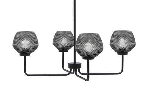 Toltec Lighting - 6204-MB-4622 - Four Light Chandelier - Sandia - Matte Black