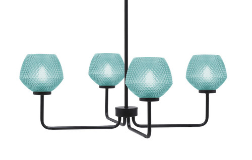 Toltec Lighting - 6204-MB-4625 - Four Light Chandelier - Sandia - Matte Black