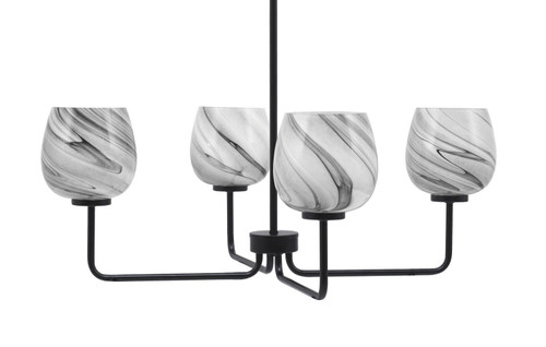 Toltec Lighting - 6204-MB-4819 - Four Light Chandelier - Sandia - Matte Black