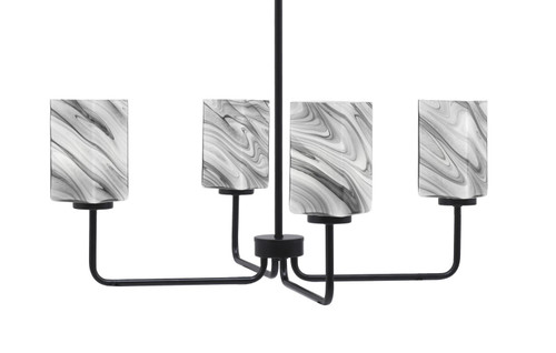 Toltec Lighting - 6204-MB-549 - Four Light Chandelier - Sandia - Matte Black