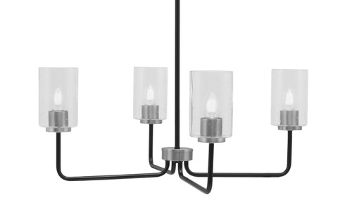 Toltec Lighting - 6204-MBGP-300 - Four Light Chandelier - Sandia - Matte Black & Graphite