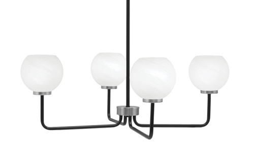 Toltec Lighting - 6204-MBGP-4101 - Four Light Chandelier - Sandia - Matte Black & Graphite