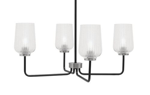 Toltec Lighting - 6204-MBGP-4250 - Four Light Chandelier - Sandia - Matte Black & Graphite