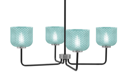 Toltec Lighting - 6204-MBGP-4615 - Four Light Chandelier - Sandia - Matte Black & Graphite