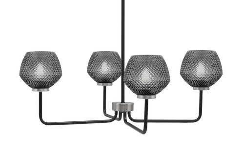 Toltec Lighting - 6204-MBGP-4622 - Four Light Chandelier - Sandia - Matte Black & Graphite