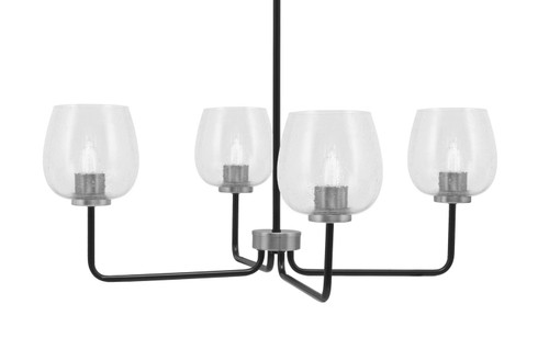 Toltec Lighting - 6204-MBGP-4810 - Four Light Chandelier - Sandia - Matte Black & Graphite