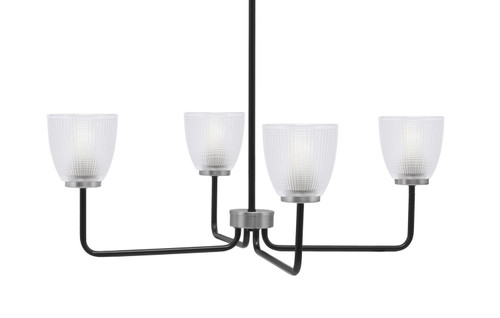 Toltec Lighting - 6204-MBGP-500 - Four Light Chandelier - Sandia - Matte Black & Graphite