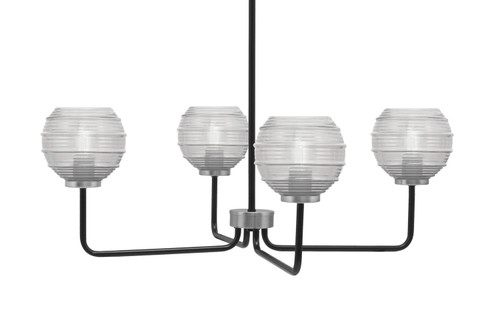 Toltec Lighting - 6204-MBGP-5110 - Four Light Chandelier - Sandia - Matte Black & Graphite