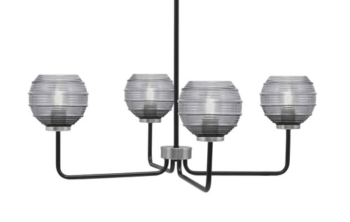 Toltec Lighting - 6204-MBGP-5112 - Four Light Chandelier - Sandia - Matte Black & Graphite