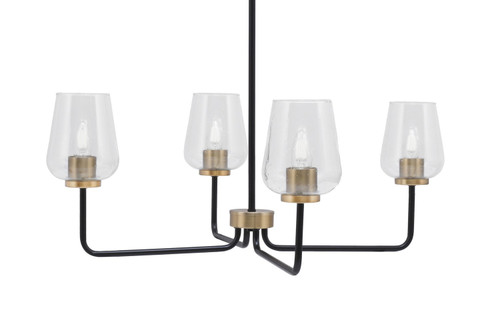 Toltec Lighting - 6204-MBNAB-210 - Four Light Chandelier - Sandia - Matte Black & New Age Brass