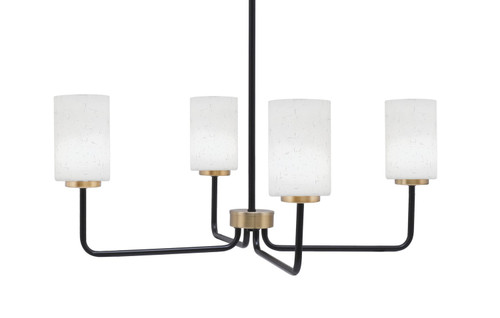 Toltec Lighting - 6204-MBNAB-310 - Four Light Chandelier - Sandia - Matte Black & New Age Brass