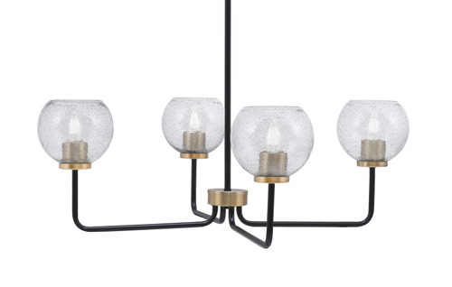 Toltec Lighting - 6204-MBNAB-4102 - Four Light Chandelier - Sandia - Matte Black & New Age Brass