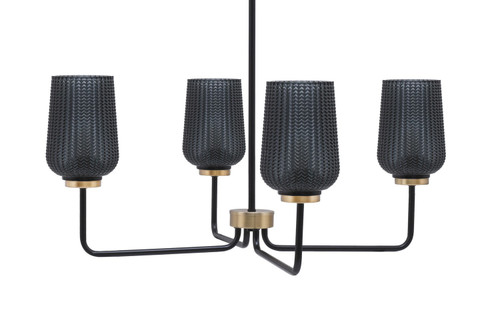 Toltec Lighting - 6204-MBNAB-4252 - Four Light Chandelier - Sandia - Matte Black & New Age Brass