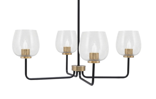 Toltec Lighting - 6204-MBNAB-4810 - Four Light Chandelier - Sandia - Matte Black & New Age Brass