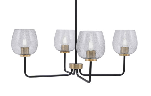 Toltec Lighting - 6204-MBNAB-4812 - Four Light Chandelier - Sandia - Matte Black & New Age Brass