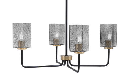 Toltec Lighting - 6204-MBNAB-542 - Four Light Chandelier - Sandia - Matte Black & New Age Brass