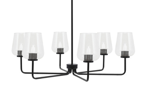 Toltec Lighting - 6206-MB-210 - Six Light Chandelier - Sandia - Matte Black