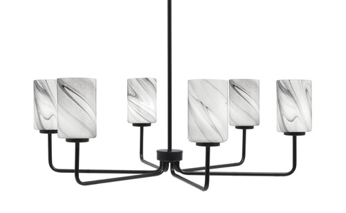 Toltec Lighting - 6206-MB-3009 - Six Light Chandelier - Sandia - Matte Black