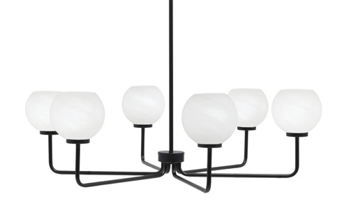 Toltec Lighting - 6206-MB-4101 - Six Light Chandelier - Sandia - Matte Black