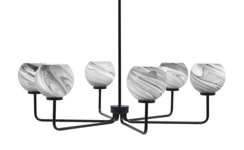 Toltec Lighting - 6206-MB-4109 - Six Light Chandelier - Sandia - Matte Black
