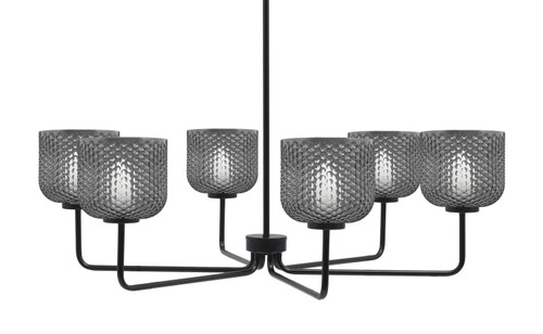 Toltec Lighting - 6206-MB-4612 - Six Light Chandelier - Sandia - Matte Black