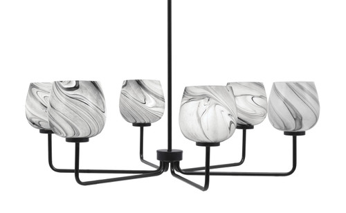 Toltec Lighting - 6206-MB-4819 - Six Light Chandelier - Sandia - Matte Black