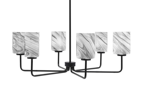 Toltec Lighting - 6206-MB-549 - Six Light Chandelier - Sandia - Matte Black