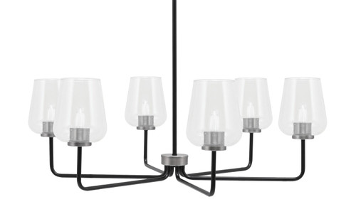 Toltec Lighting - 6206-MBGP-210 - Six Light Chandelier - Sandia - Matte Black & Graphite