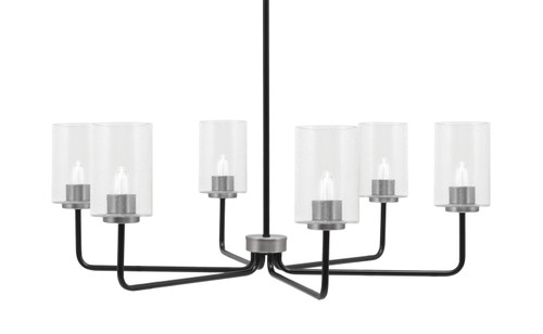 Toltec Lighting - 6206-MBGP-300 - Six Light Chandelier - Sandia - Matte Black & Graphite