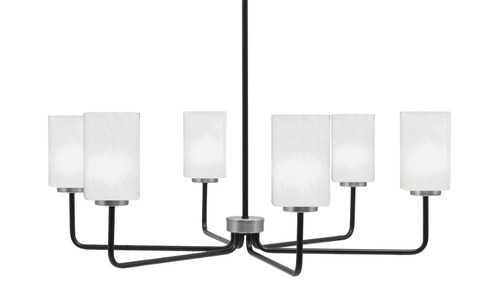 Toltec Lighting - 6206-MBGP-3001 - Six Light Chandelier - Sandia - Matte Black & Graphite