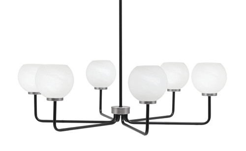 Toltec Lighting - 6206-MBGP-4101 - Six Light Chandelier - Sandia - Matte Black & Graphite
