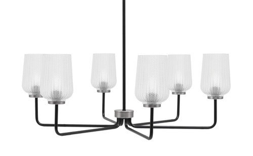 Toltec Lighting - 6206-MBGP-4250 - Six Light Chandelier - Sandia - Matte Black & Graphite