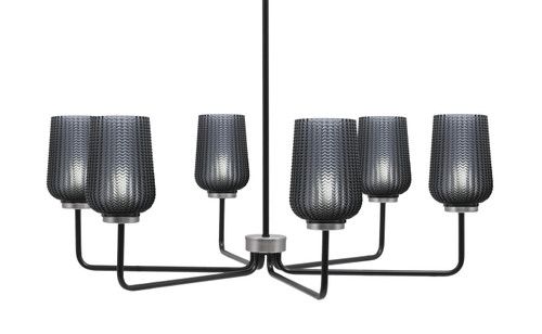 Toltec Lighting - 6206-MBGP-4252 - Six Light Chandelier - Sandia - Matte Black & Graphite