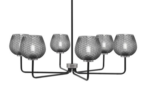 Toltec Lighting - 6206-MBGP-4602 - Six Light Chandelier - Sandia - Matte Black & Graphite