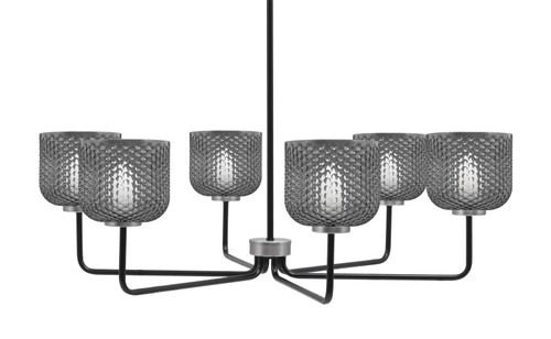 Toltec Lighting - 6206-MBGP-4612 - Six Light Chandelier - Sandia - Matte Black & Graphite