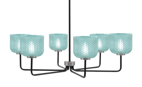 Toltec Lighting - 6206-MBGP-4615 - Six Light Chandelier - Sandia - Matte Black & Graphite