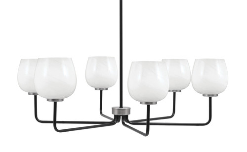Toltec Lighting - 6206-MBGP-4811 - Six Light Chandelier - Sandia - Matte Black & Graphite