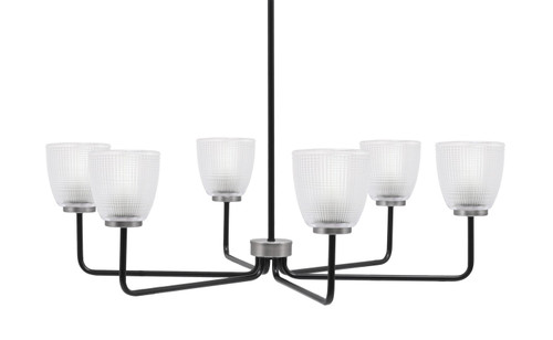 Toltec Lighting - 6206-MBGP-500 - Six Light Chandelier - Sandia - Matte Black & Graphite