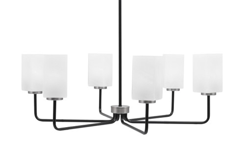 Toltec Lighting - 6206-MBGP-541 - Six Light Chandelier - Sandia - Matte Black & Graphite