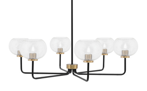 Toltec Lighting - 6206-MBNAB-202 - Six Light Chandelier - Sandia - Matte Black & New Age Brass