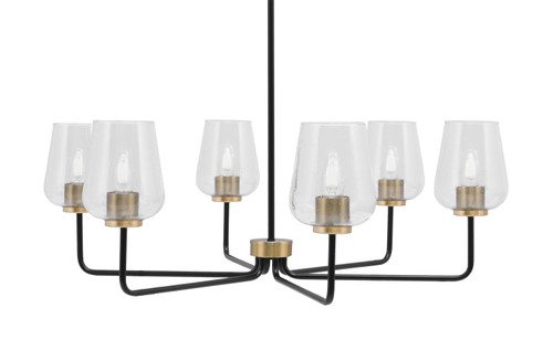Toltec Lighting - 6206-MBNAB-210 - Six Light Chandelier - Sandia - Matte Black & New Age Brass