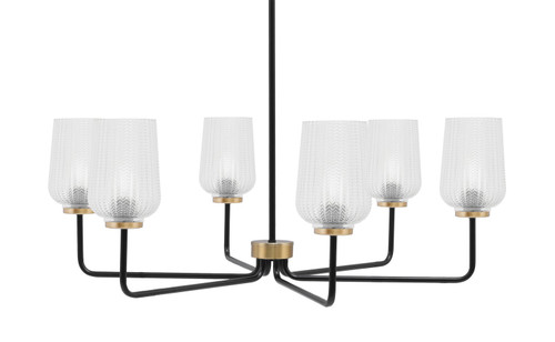 Toltec Lighting - 6206-MBNAB-4250 - Six Light Chandelier - Sandia - Matte Black & New Age Brass