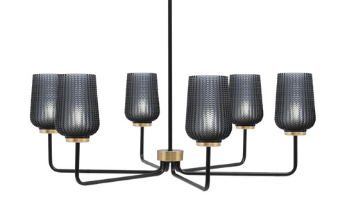Toltec Lighting - 6206-MBNAB-4252 - Six Light Chandelier - Sandia - Matte Black & New Age Brass