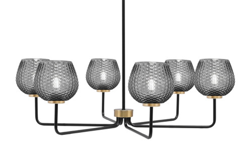 Toltec Lighting - 6206-MBNAB-4602 - Six Light Chandelier - Sandia - Matte Black & New Age Brass